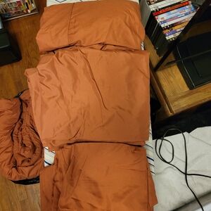 Rust Orange 7 Piece Queen Bedding Set